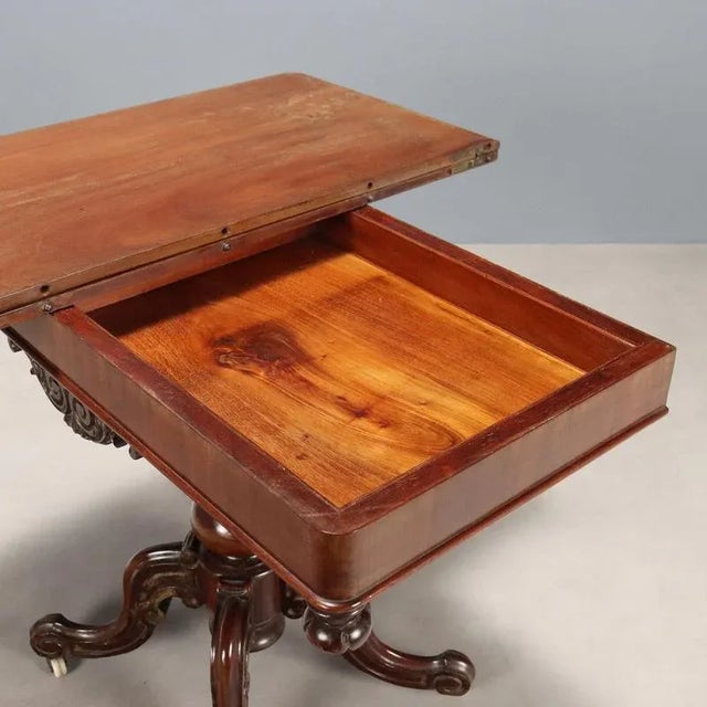 Antique Louis Philippe Carved Mahogany Game Table, 19th Century For Sale - Image 4 of 10