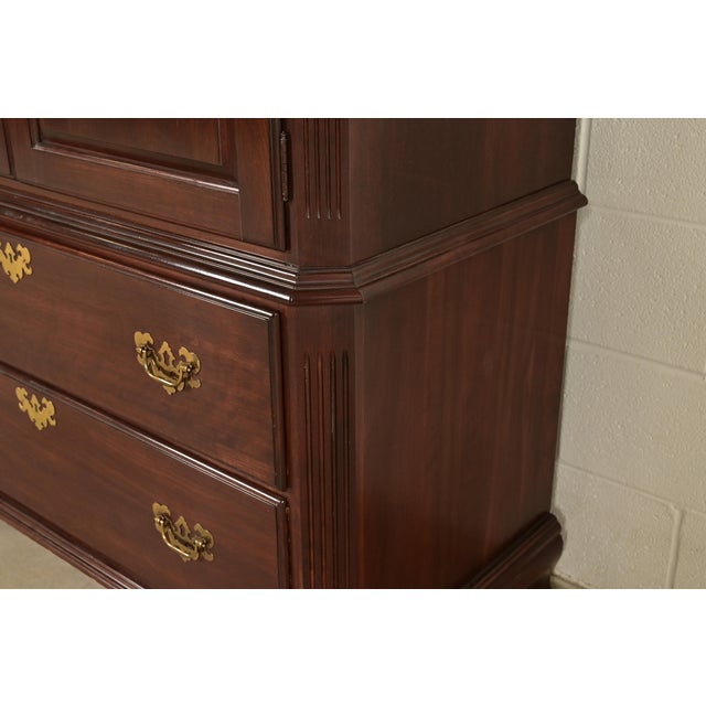Ethan Allen Georgian Solid Cherry Wood Armoire Dresser or Gentleman's Chest For Sale - Image 10 of 15