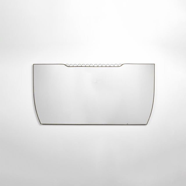 Gio Ponti Attribution, Italian Mid-Century Modern, Monumental Wall Mirror, Brass, 1950s This massive wall mirror...