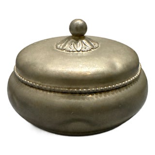 Art Deco MT Metal Alloy Circular Box by Just Andersen for Gab, 1930s For Sale