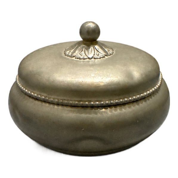 Art Deco MT Metal Alloy Circular Box by Just Andersen for Gab, 1930s For Sale
