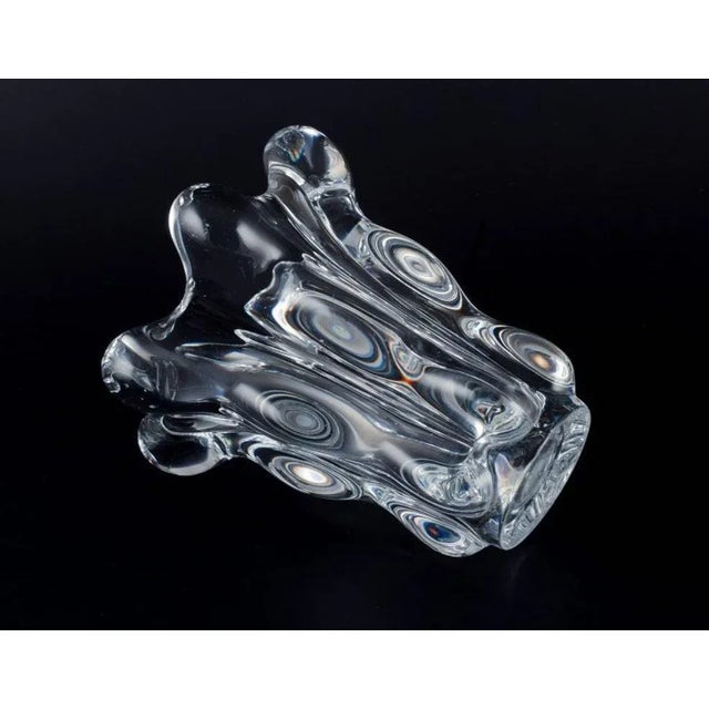 Vintage French Art Deco Glass Vase in Crystal, 1930s For Sale - Image 6 of 8
