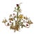 Vintage Tole 6-Light Chandelier With Flower Motif and Honest Patina For Sale