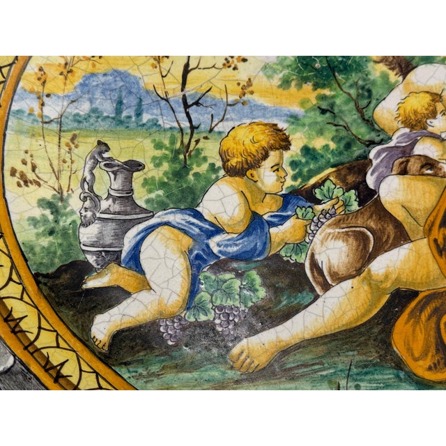 Massive Early 20th Century Italian Majolica Bacchanalian Scene Platter For Sale - Image 16 of 18