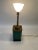 Tommi Parzinger Style Turquoise Ceramic & Brass Handle Mid-Century Lamp For Sale - Image 9 of 10
