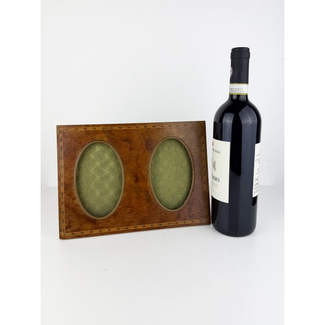 19th Century Antique French Napoleon III Burl Wood Double Photo Frame For Sale - Image 10 of 11
