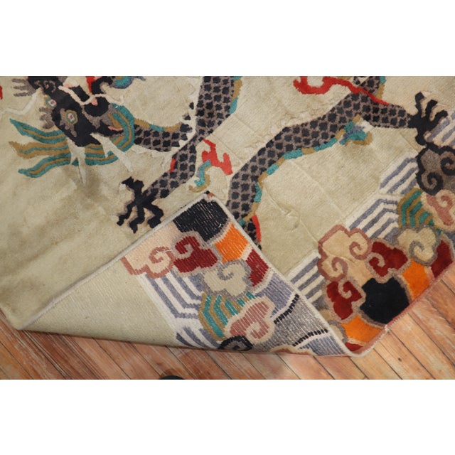 Dragon Tibetan Vintage Rug For Sale - Image 4 of 18