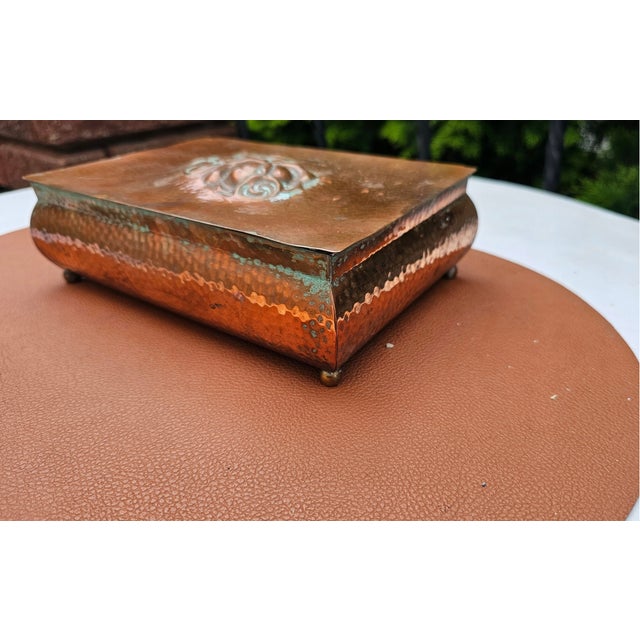 Metal Art Deco Copper Box, 1920s For Sale - Image 7 of 10