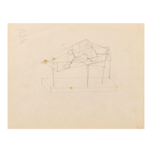 Seymour Lipton Sculpture Study Pencil on Paper