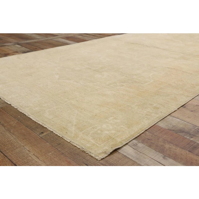 Vintage Turkish Oushak Rug, Wide Hallway Runner - 04'11 X 10'11 For Sale In Dallas - Image 6 of 9