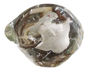 Circa 1970 French Mid Century Modern Sulphide Glass Napoleon Bonaparte Portrait Freeform Paperweight