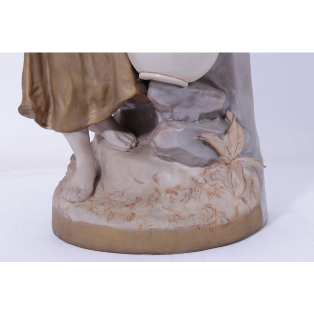 Ceramic Royal Dux Bohemian Female Water Carrier Porcelain Statue For Sale - Image 7 of 16