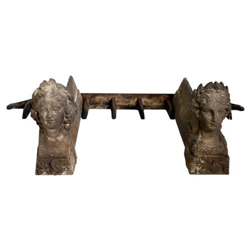 Andirons with Womens Heads, France, 1960s, Set of 3 For Sale - Image 10 of 10