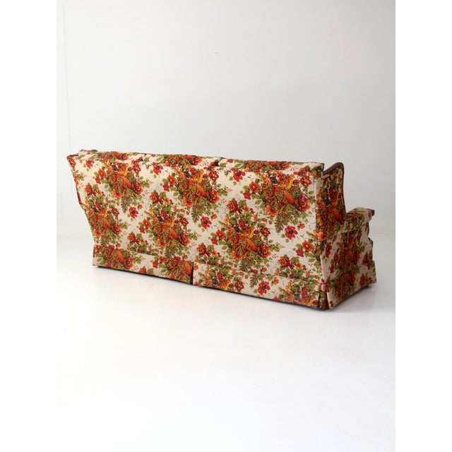 Vintage Colonial Revival Pheasant Floral Sofa For Sale - Image 10 of 18
