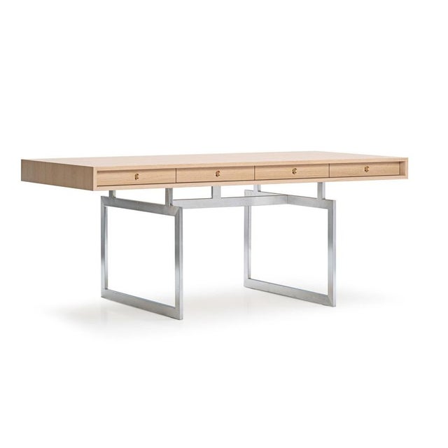 Stainless Steel and Natural Oak Office Desk by Bodil Kjaer for Karakter For Sale - Image 3 of 16
