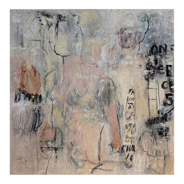 Figurative Abstract "My Thoughts Begin to Dance" Light Colored Abstract Figurative For Sale