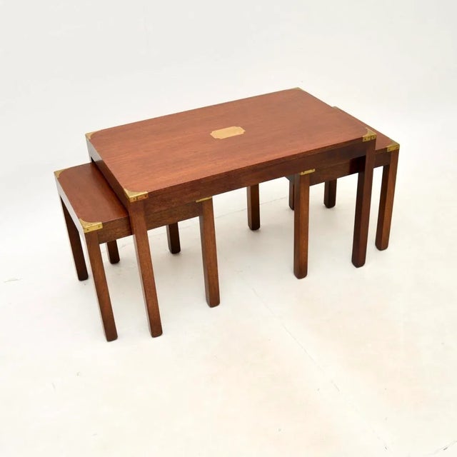 A wonderful antique military campaign nesting coffee table / side tables. These were made in England, they date from...