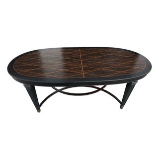 Late 20th Century Neoclassical Zebrawood Inlaid Ebonized Dining Table, Attributed to Ralph Lauren for Henredon For Sale