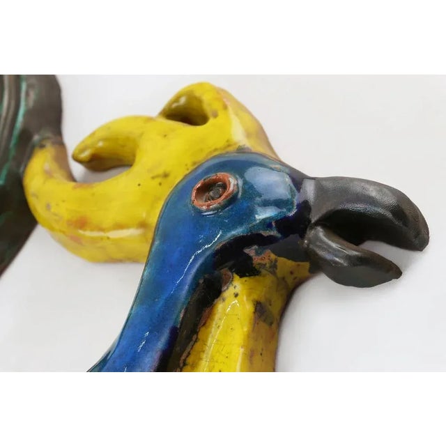 Vintage Ceramic Plaquette of a Colorful Rooster by A. Dandoy, Belgium, 1960s-1970s For Sale - Image 6 of 11