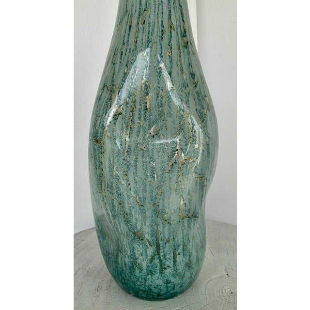 Modern Currey & Company Modern Blue Glass Tyne Vase For Sale - Image 3 of 3