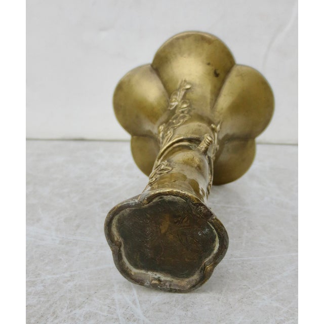 Antique Edo Japanese Bronze Vase Circa Early 1800s For Sale - Image 4 of 10