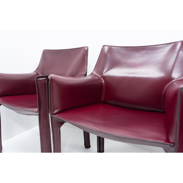 CAB 413 Armchairs by Mario Bellini for Cassina, 1990s, Set of 4 For Sale - Image 13 of 17