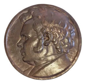 Anton Grath, Large Relief of Franz Schubert, 1921, Bronze