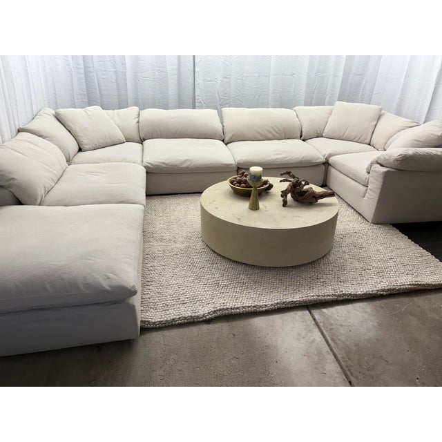 Rh Ixtapa Round Coffee Table – 48” Limestone Finish (Indoor / Outdoor) For Sale - Image 13 of 16