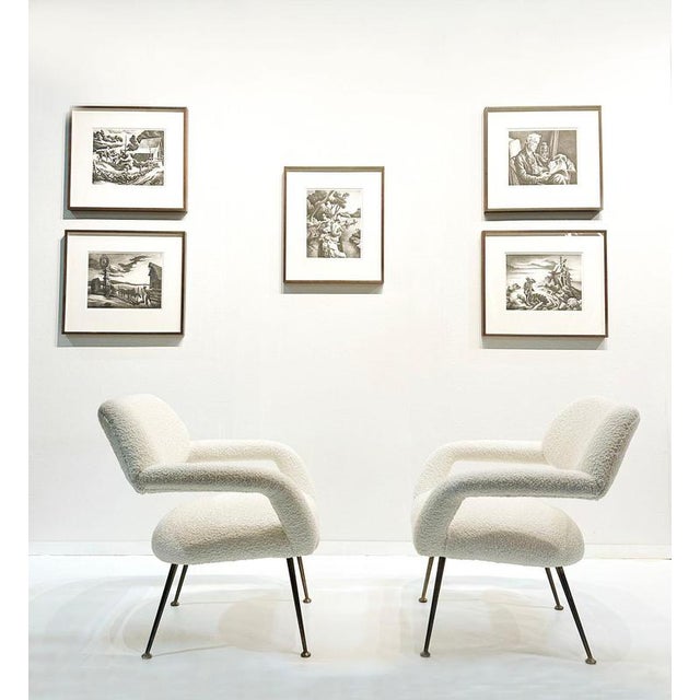 Set of Lounge Chairs in Pierre Frey attributed to Gastone Rinaldi for Rima, Italy, 1954 For Sale - Image 11 of 16