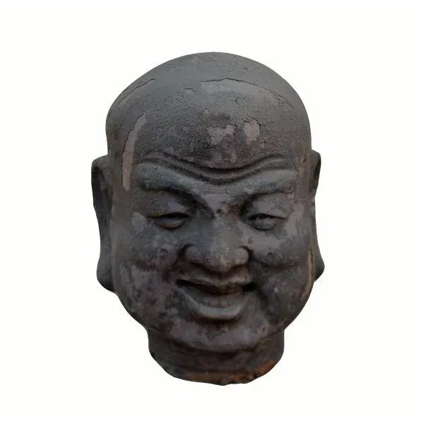 Late 19th Century Late 19th Century Smiling Luohan Clay Sculpture For Sale - Image 5 of 5