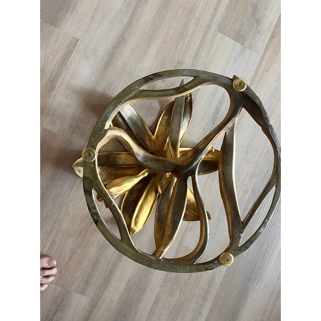 Mid-Century Arthur Court Style Drexel Gold Lilly Side Table For Sale - Image 6 of 6