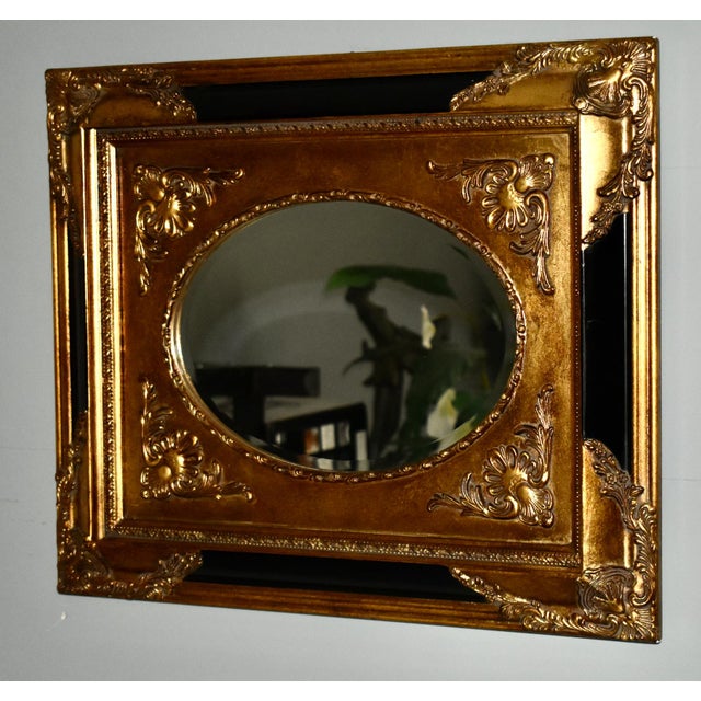 Vintage Ornate Black & Gold Victorian Style Wall Mirror Chairish