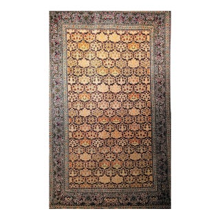 Vintage Turkish Hereke Rug, Hand-Woven Wool, Allover Geometric Design, 7' x 10' For Sale