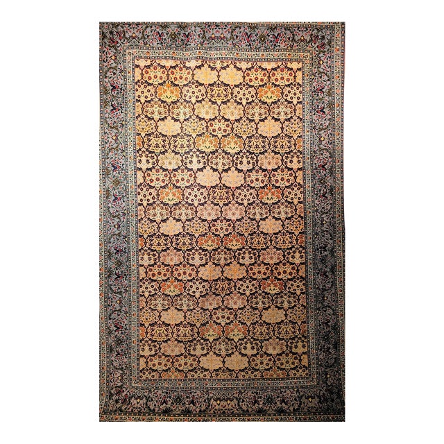 Vintage Turkish Hereke Rug, Hand-Woven Wool, Allover Geometric Design, 7' x 10' For Sale