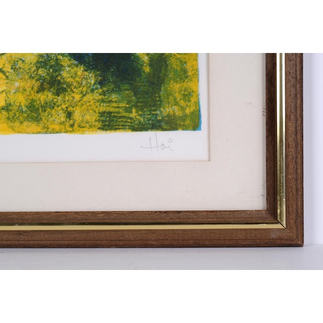Mid 20th Century Hoi Lebadang "Red Birds" Artist Hand Signed & Numbered Limited Edition 178/275 Framed and Matted Lithograph For Sale - Image 4 of 7