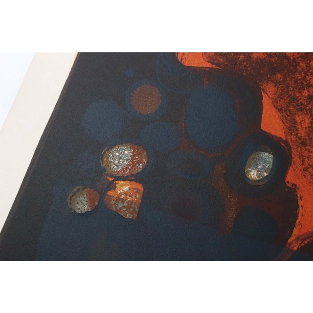 Minaux Original Lithograph Visage Rouge 1967 Signed & Numbered For Sale - Image 4 of 6