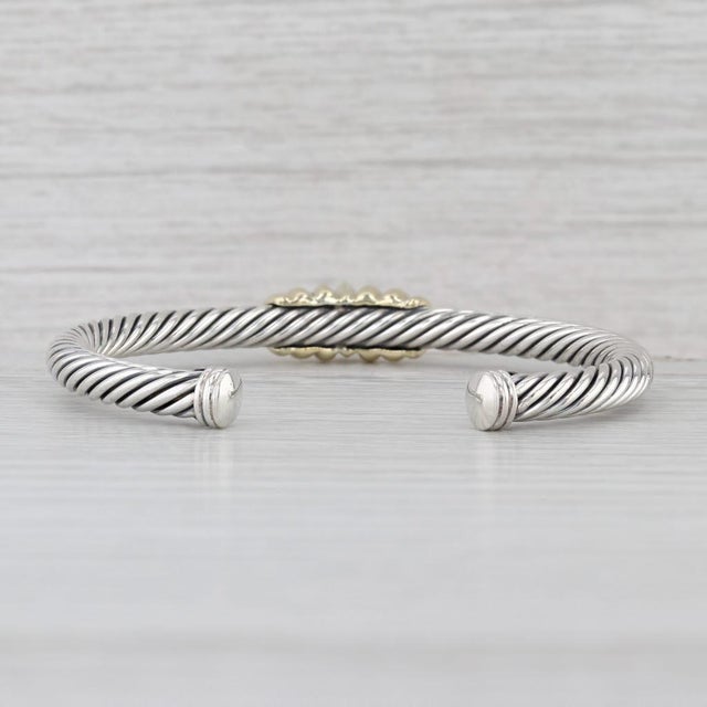 David Yurman David Yurman Renaissance Cuff Bracelet Garnet Iolite Sterling Silver 14k Gold For Sale - Image 4 of 7