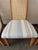 Mid-Century Modern dining chairs in the style of Milo Baughman for lane furniture. Featuring burl wood and caned high...