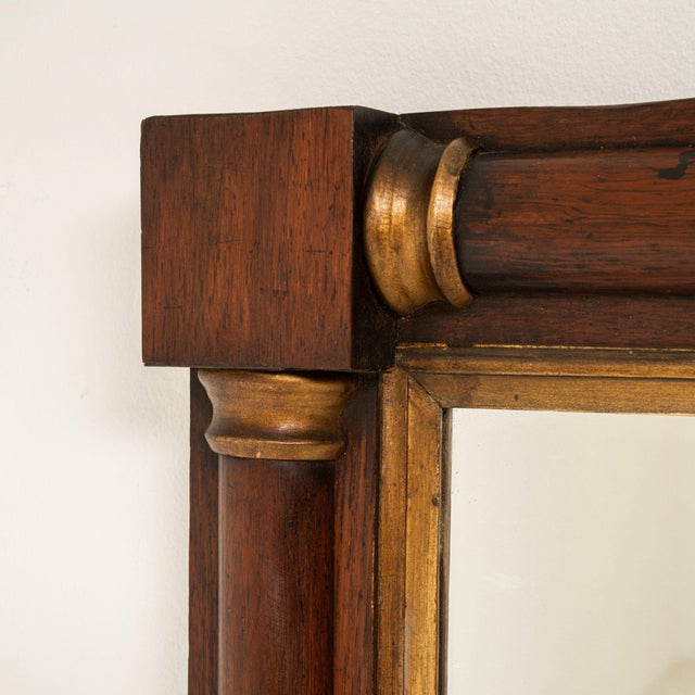 French 19th Century France Brown Wood Mirror For Sale - Image 3 of 8