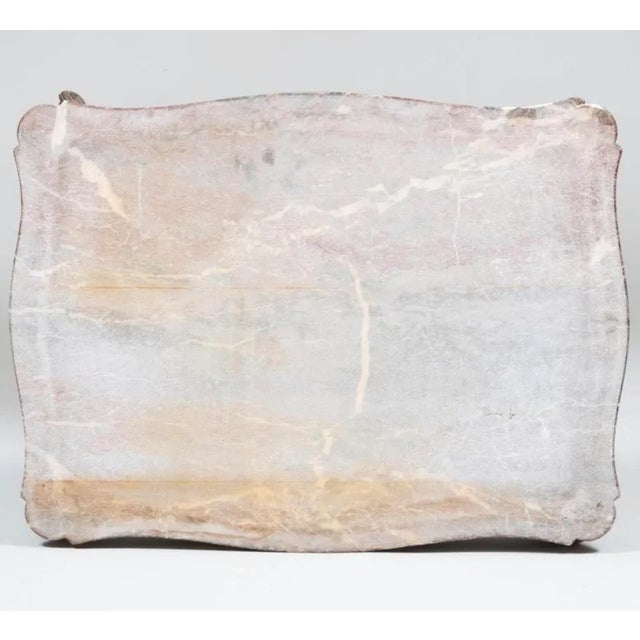 Early 21st Century Louis XV French Purple Veined Marble Top Gray Patina Table For Sale - Image 5 of 9