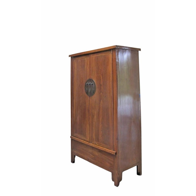 Antique Square-Corner Elm Armoire For Sale - Image 4 of 10