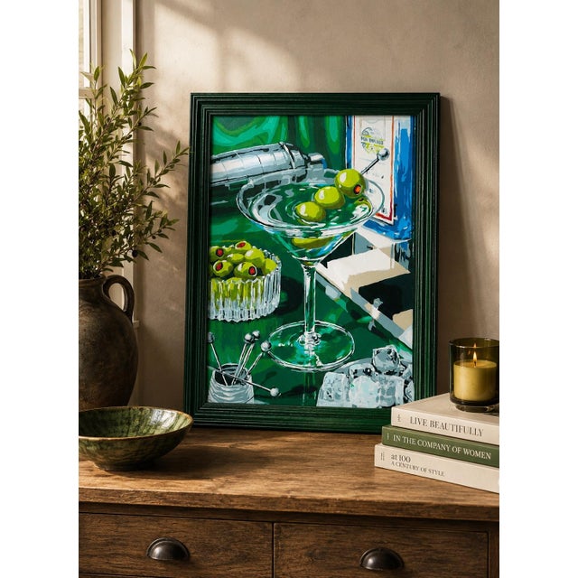 2020s Colorful Martini & Olives Paint-by-Number Still Life For Sale - Image 5 of 11