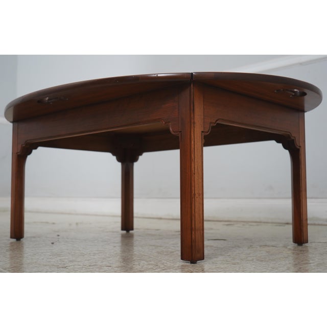 1990s Wright Table Co Chippendale Walnut Butler Coffee Table For Sale - Image 5 of 16