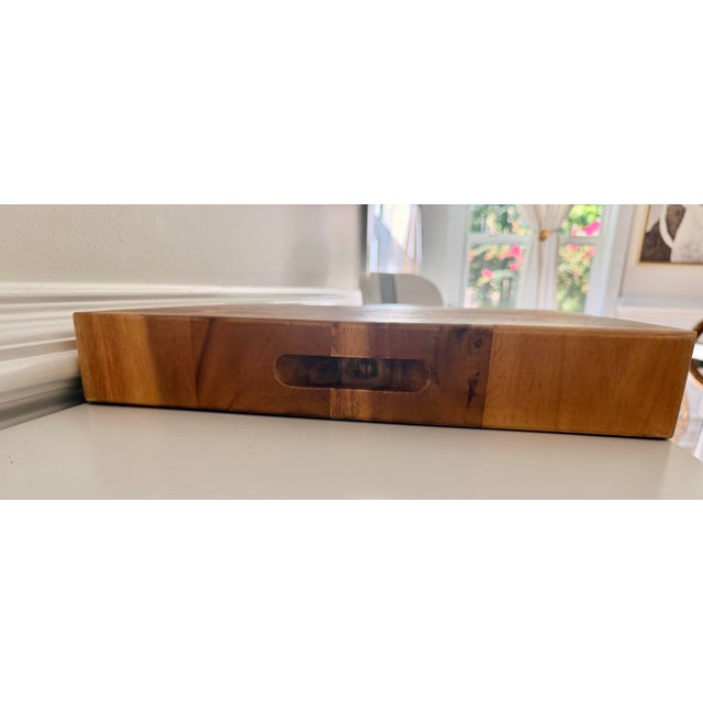 Mountain Woods 16” Square Extra-Thick 3” End-Grain Acacia Butcher Block Cutting Board For Sale - Image 4 of 9