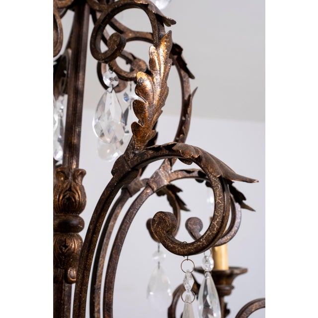 Venetian Style 6 Light Metal Frame Hanging Chandelier For Sale - Image 14 of 14