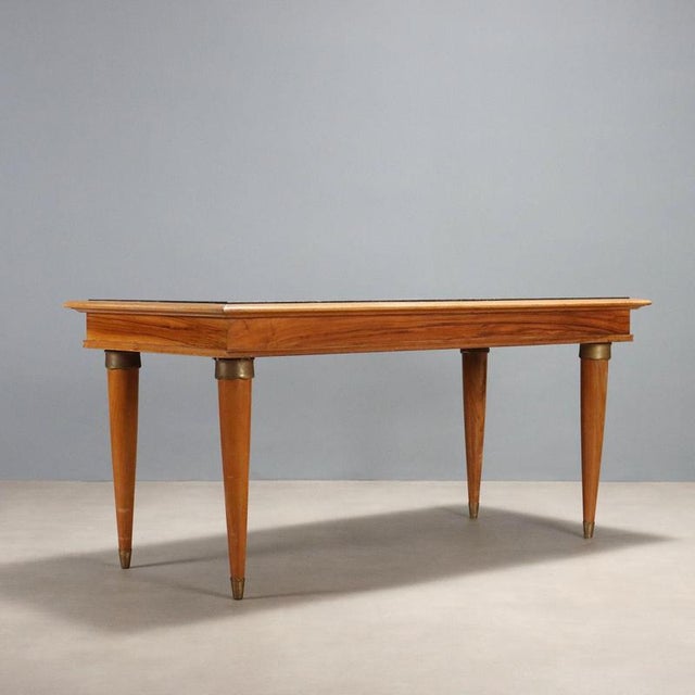 Walnut Table with Marble Top, 1950s For Sale - Image 11 of 12