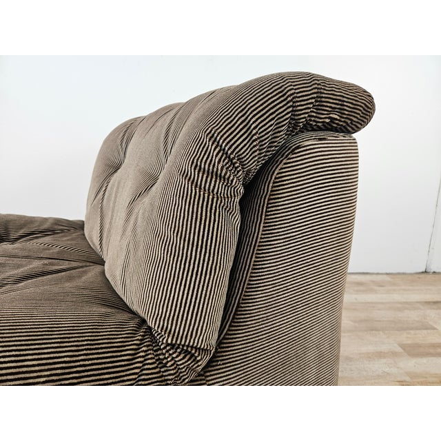 Set of Italian Modular Lounge Chairs in Striped Fabric, 1970s For Sale - Image 13 of 18