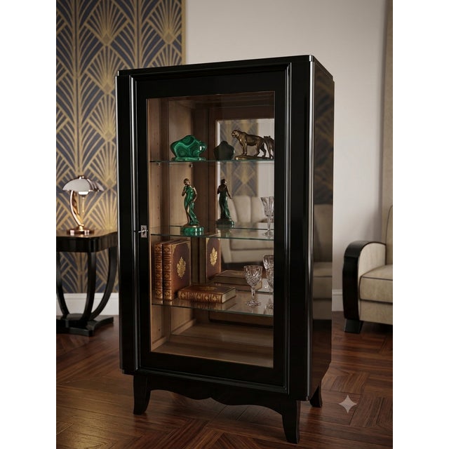 Elegant French Art Deco display cabinet from around 1925. This refined piece has been meticulously restored by hand and...