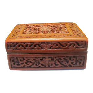 Vintage Chinese Cinnabar Trinket Box