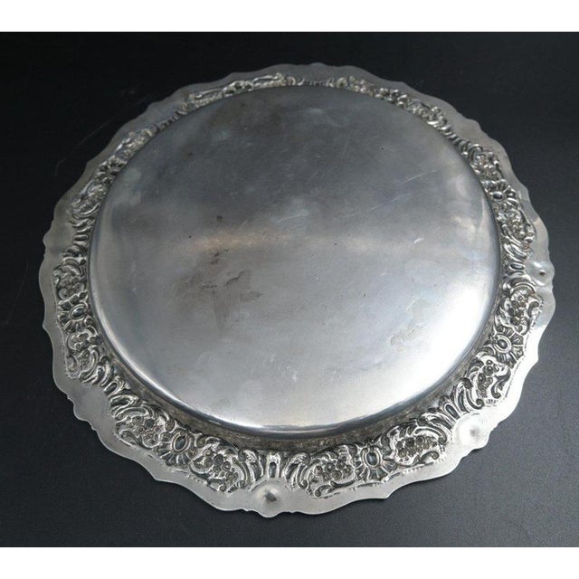 Belgian Silver Tray with Coat of Arms For Sale - Image 4 of 7